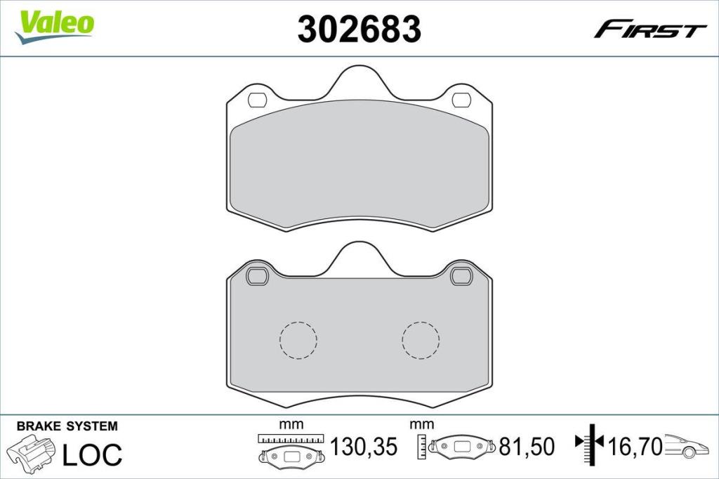 Jogo de 4 pastilhas de travão VALEO ref. 302683